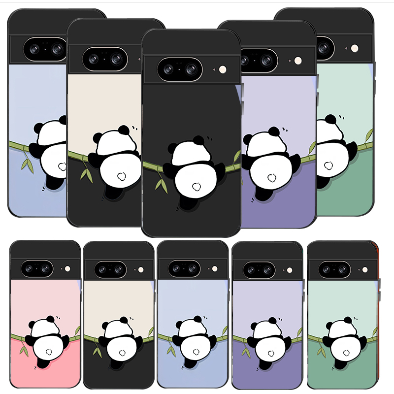 Google Pixel 9 Pro - Niedliche und bezaubernde Panda-Handyhülle aus schwarzem