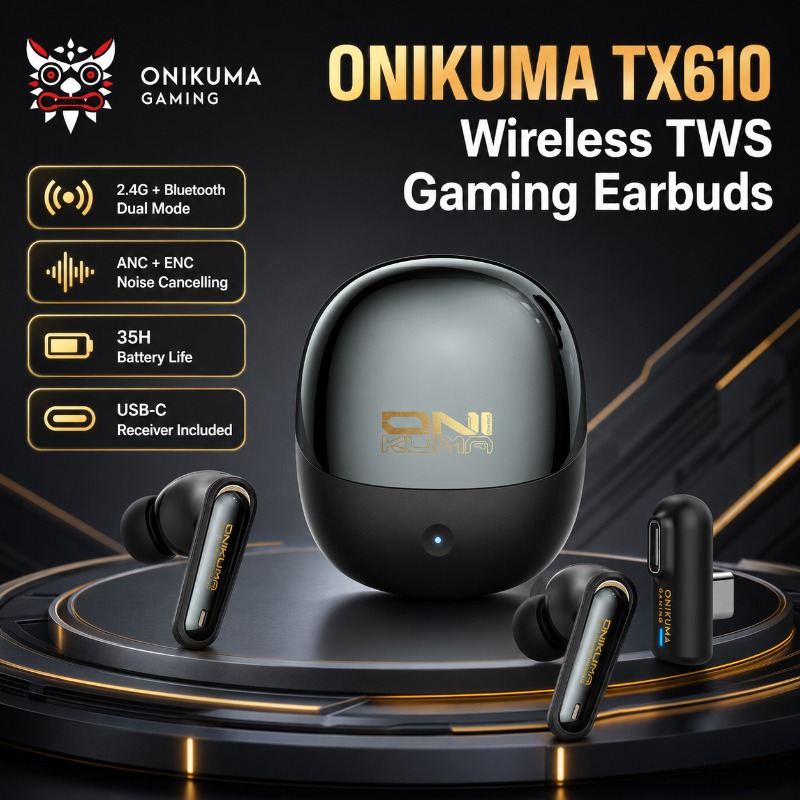 Earbuds Anc Wireless - ONIKUMA TX610 Kabellose Gaming-Ohrhörer Dual-Modus 2,4GHz